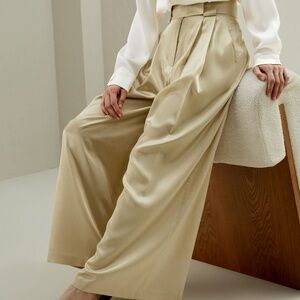 Lily Silk Watershine Silk Wide Leg Pants SIZE 00